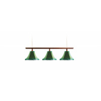 Лампа Классика 1 3 пл. сосна (№4 , бархат зеленый, бахрома зеленая, фурнитура золото)